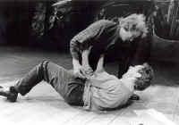 Bill Nighy (Julian) and Karl Johnson (Stephen) in Peter Gill's National Theatre Cottesloe premiere of his play Mean Tears, July 1987.  Photo: John Haynes.