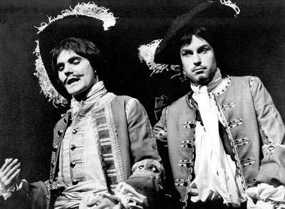 Maurice Reves and Charles Thomas in Peter GIll's production of The Soldier's Fortune, Royal Court, 1967.  Picture: Zoe Dominic