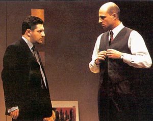 Patrick Marber and Mark Strong in Peter Gill's production of David Mamet's Speed-the-plow